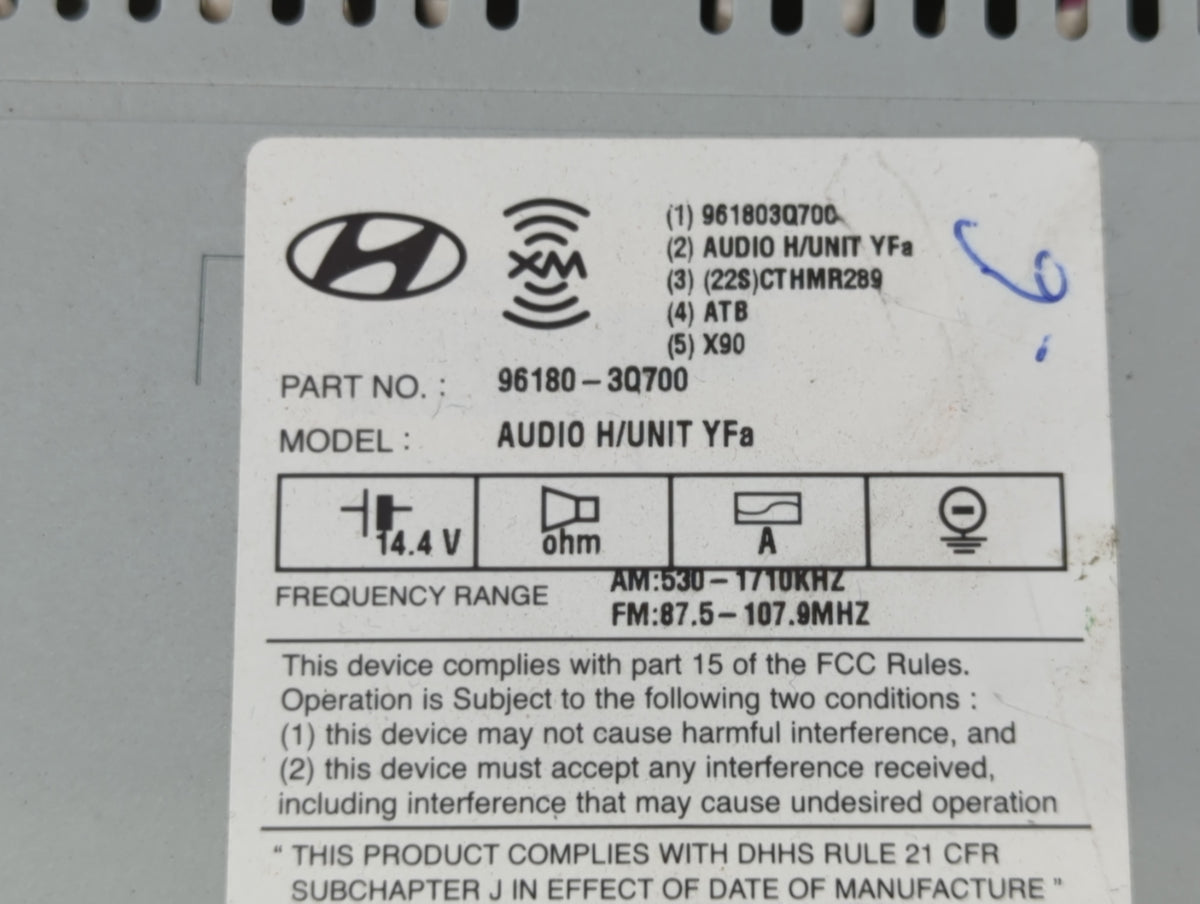 2012-2014 Hyundai Sonata Am Fm Cd Player Radio Receiver 663863 - Oemusedautoparts1.com