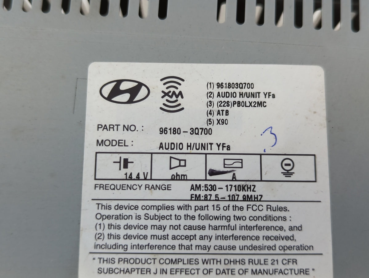 2012-2014 Hyundai Sonata Am Fm Cd Player Radio Receiver 663868 - Oemusedautoparts1.com
