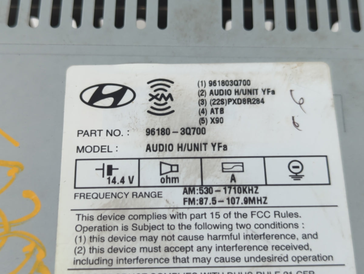 2013-2014 Hyundai Sonata Am Fm Cd Player Radio Receiver 673688 - Oemusedautoparts1.com