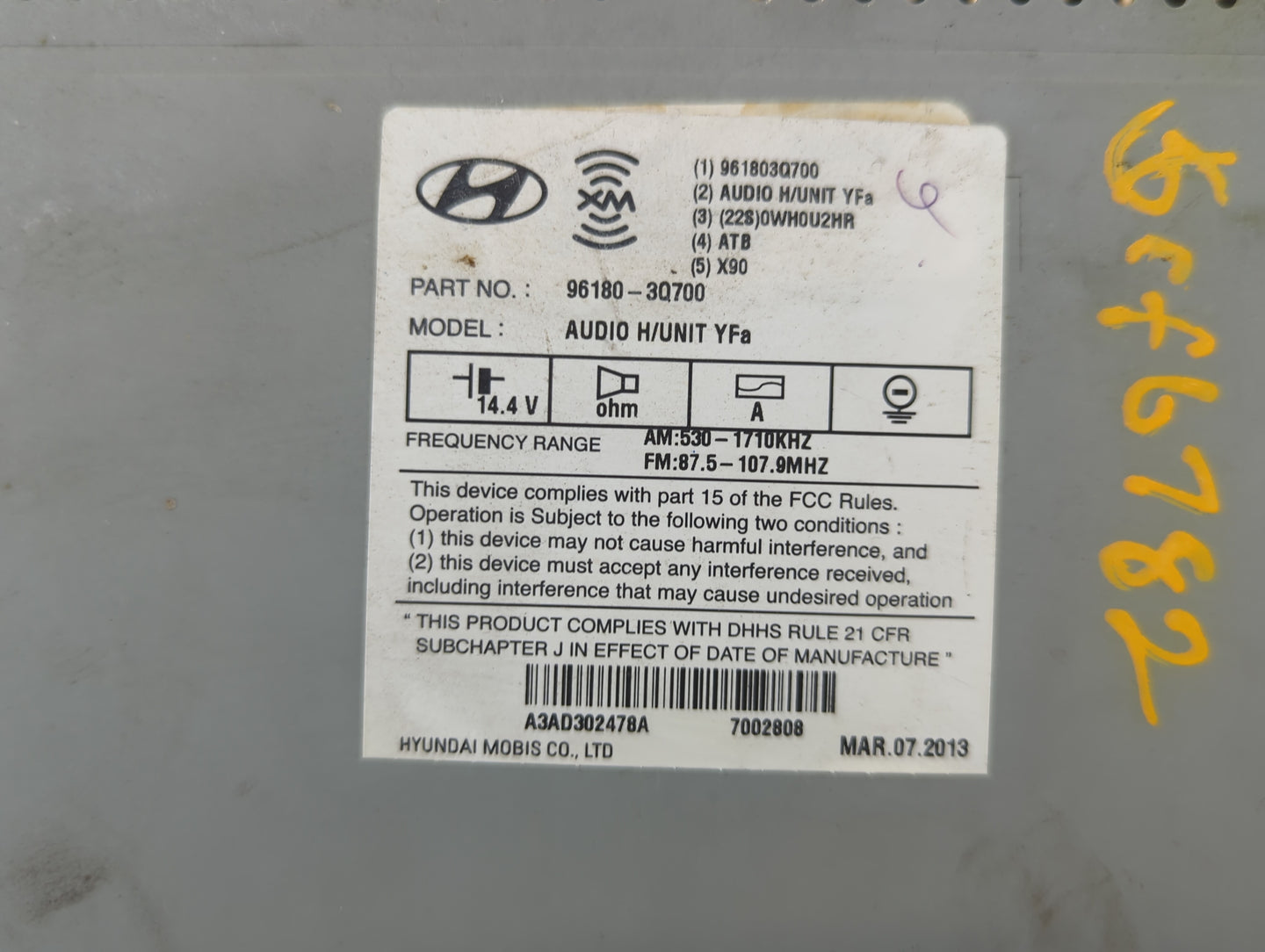 2012-2014 Hyundai Sonata Am Fm Cd Player Radio Receiver - Oemusedautoparts1.com