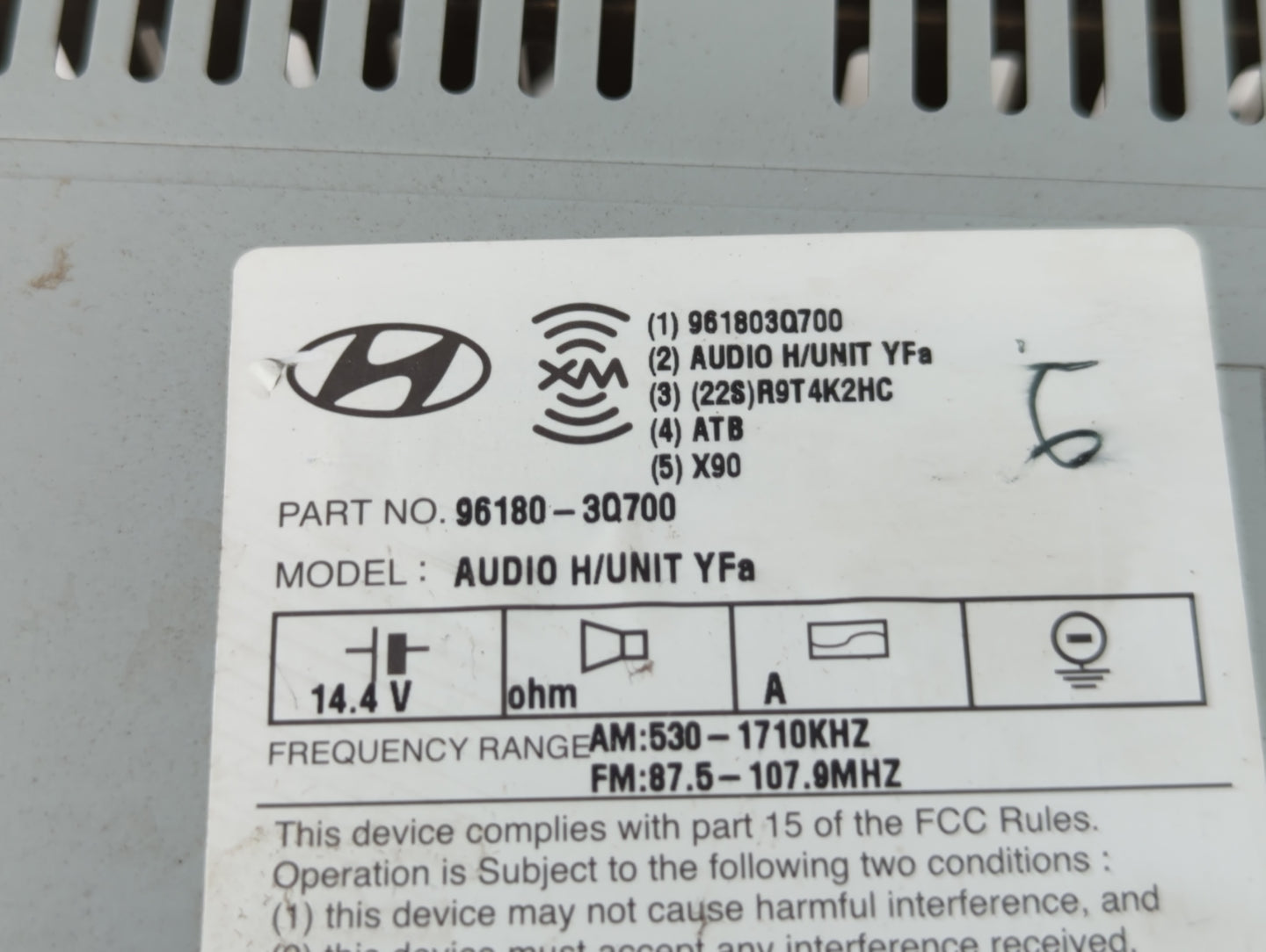2012-2014 Hyundai Sonata Am Fm Cd Player Radio Receiver - Oemusedautoparts1.com