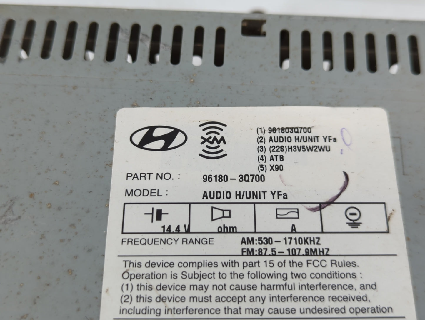 2012-2014 Hyundai Sonata Am Fm Cd Player Radio Receiver - Oemusedautoparts1.com