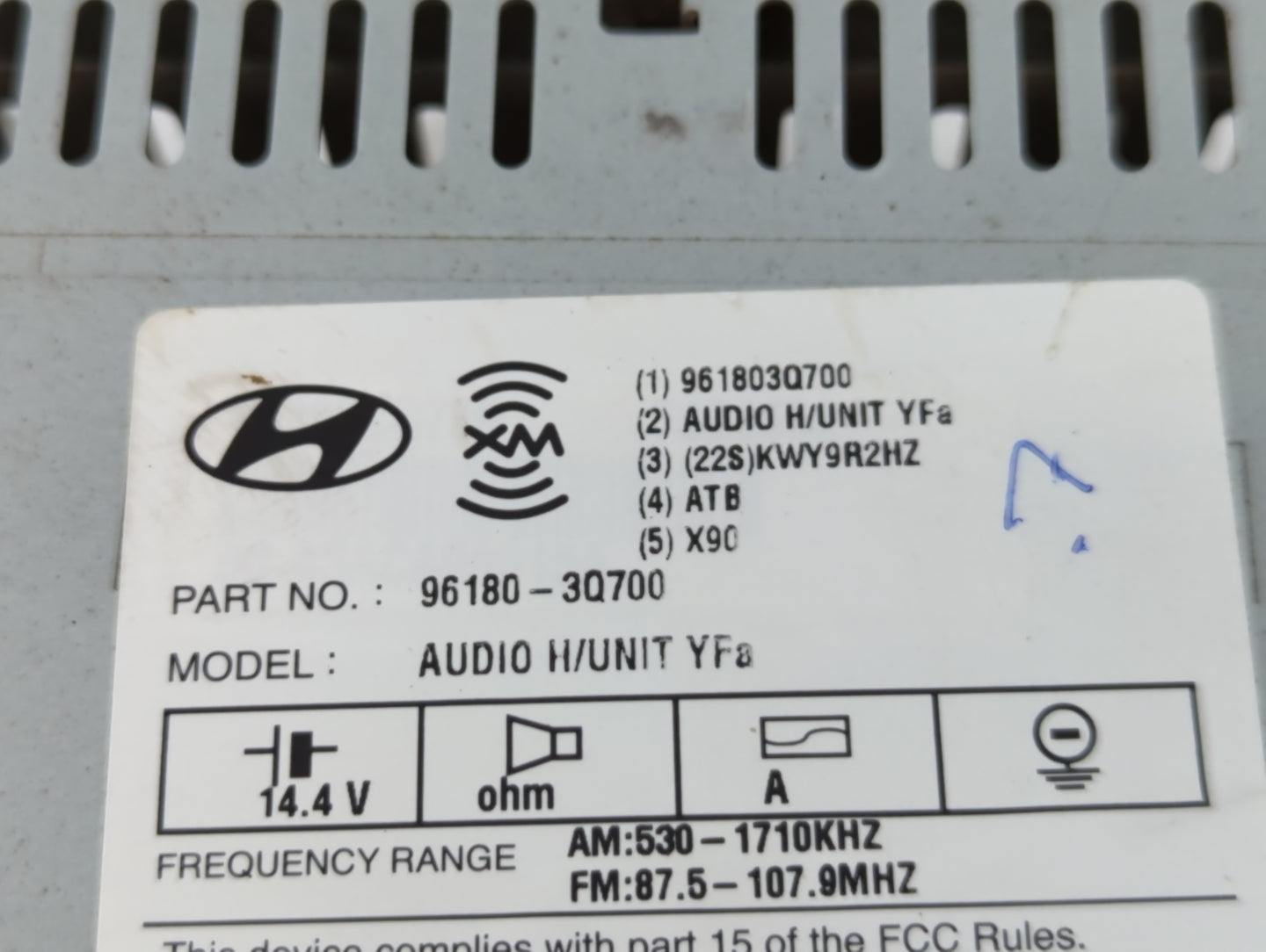 2012-2014 Hyundai Sonata Am Fm Cd Player Radio Receiver - Oemusedautoparts1.com