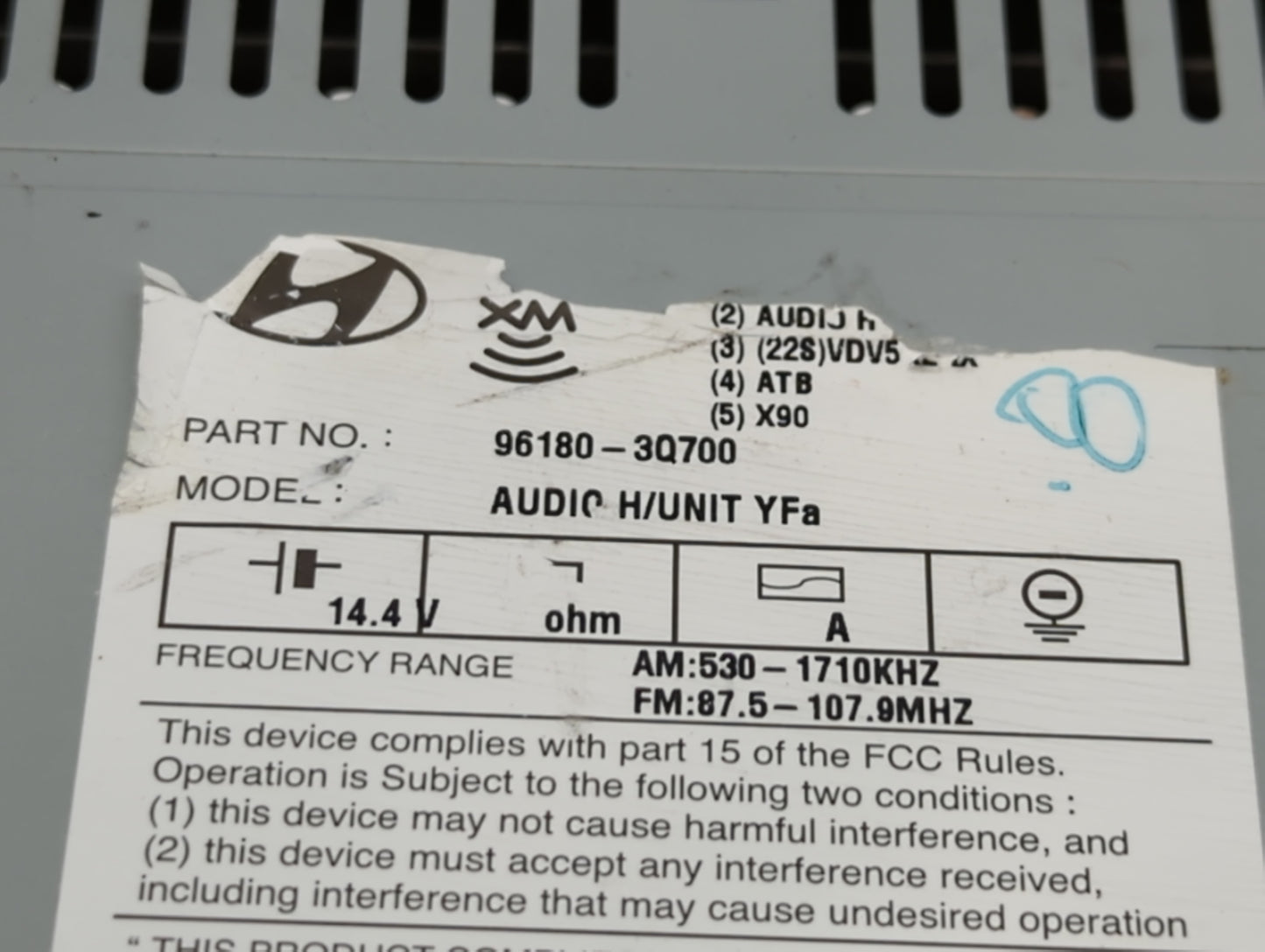 2012-2014 Hyundai Sonata Am Fm Cd Player Radio Receiver - Oemusedautoparts1.com