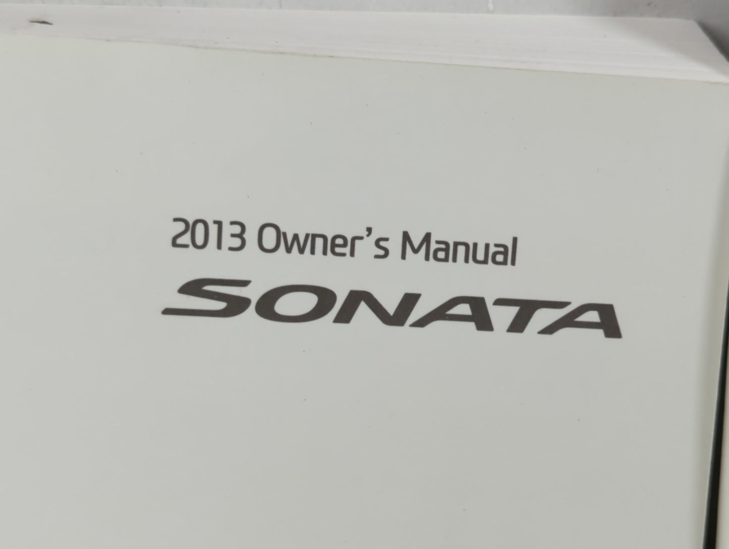 2013 Hyundai Sonata Owners Manual Book Guide P/N:A3S0-EU31E OEM Used Auto Parts - Oemusedautoparts1.com