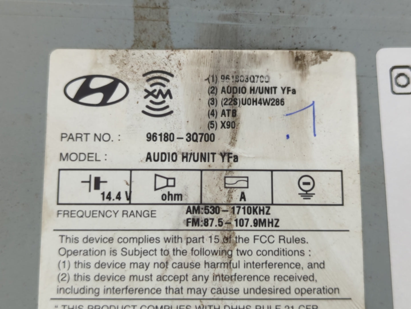 2013-2014 Hyundai Sonata Am Fm Cd Player Radio Receiver - Oemusedautoparts1.com