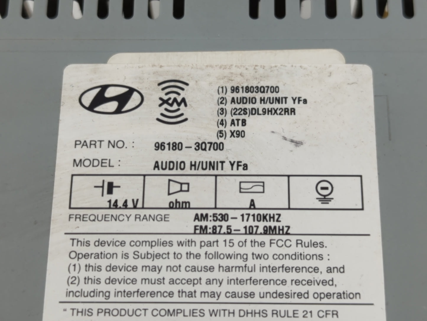 2012-2014 Hyundai Sonata Am Fm Cd Player Radio Receiver - Oemusedautoparts1.com