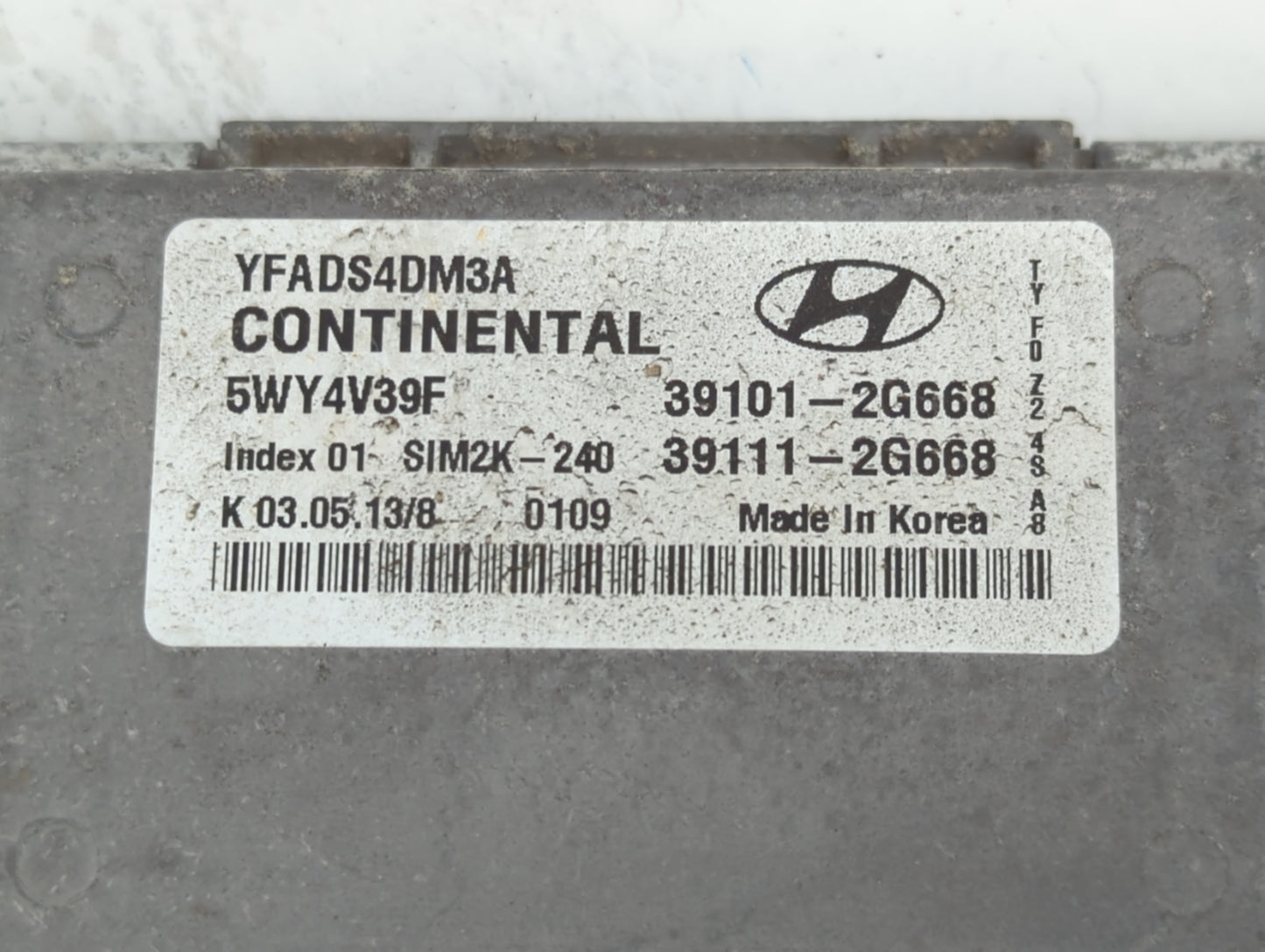 2011-2014 Hyundai Sonata PCM Engine Control Computer ECU ECM PCU OEM P/N:39111-2G668 39101-2G668 Fits Fits 2011 2012 2013 20