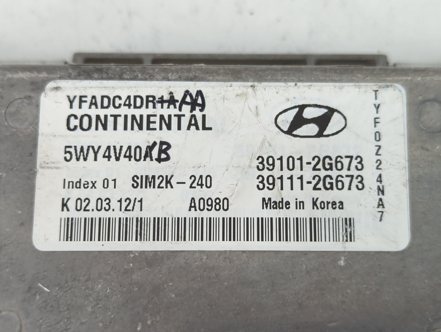 2011-2014 Hyundai Sonata PCM Engine Control Computer ECU ECM PCU OEM P/N:39111-2G673 39101-2G673 Fits Fits 2011 2012 2013 20