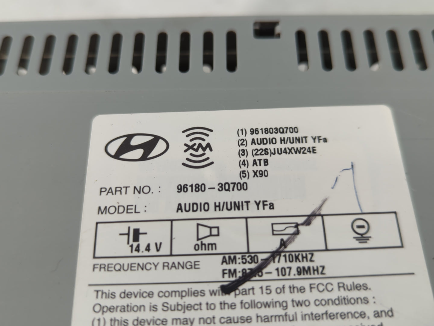 2013-2014 Hyundai Sonata Radio AM FM Cd Player Receiver Replacement P/N:96180-3Q700 Fits Fits 2013 2014 OEM Used Auto Parts 
