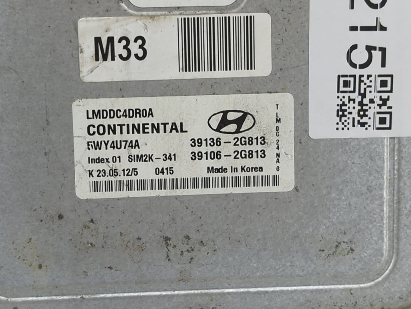 2013 Hyundai Tucson PCM Engine Control Computer ECU ECM PCU OEM P/N:LMDDC4DR0A, 5WY4U74A, 39136-2G813, 39106-2G813, SIM2K-34