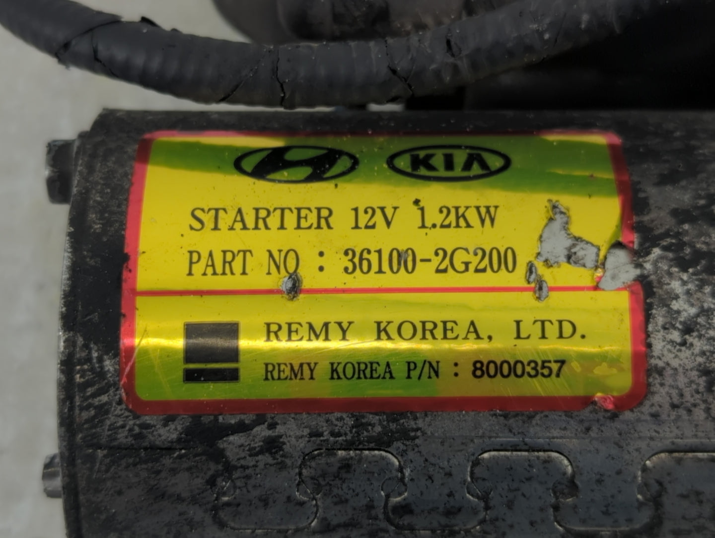 2010-2015 Hyundai Tucson Car Starter Motor Solenoid OEM P/N:8000357 36100-2G200 Fits OEM Used Auto Parts - Oemusedautoparts1
