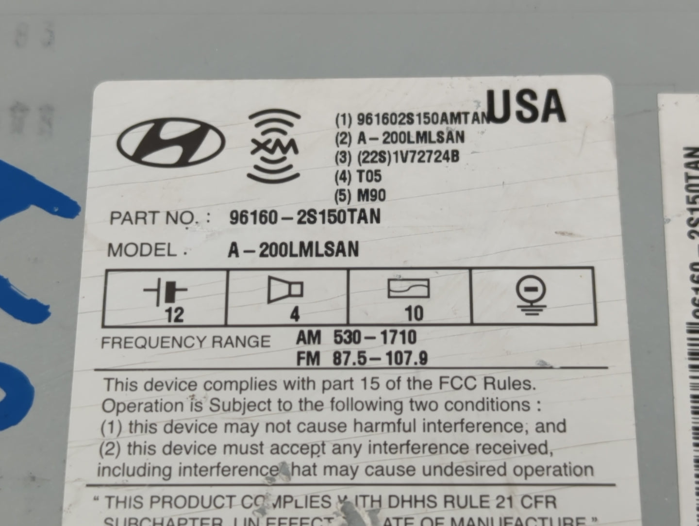 2010-2013 Hyundai Tucson Am Fm Cd Player Radio Receiver - Oemusedautoparts1.com