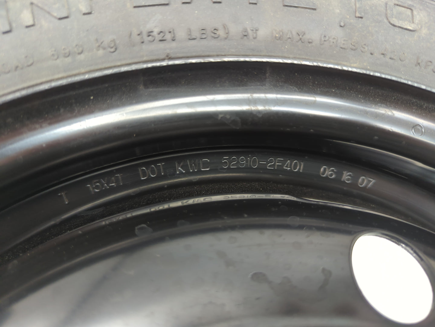 2006-2015 Hyundai Tucson Spare Donut Tire Wheel Rim Oem - Oemusedautoparts1.com