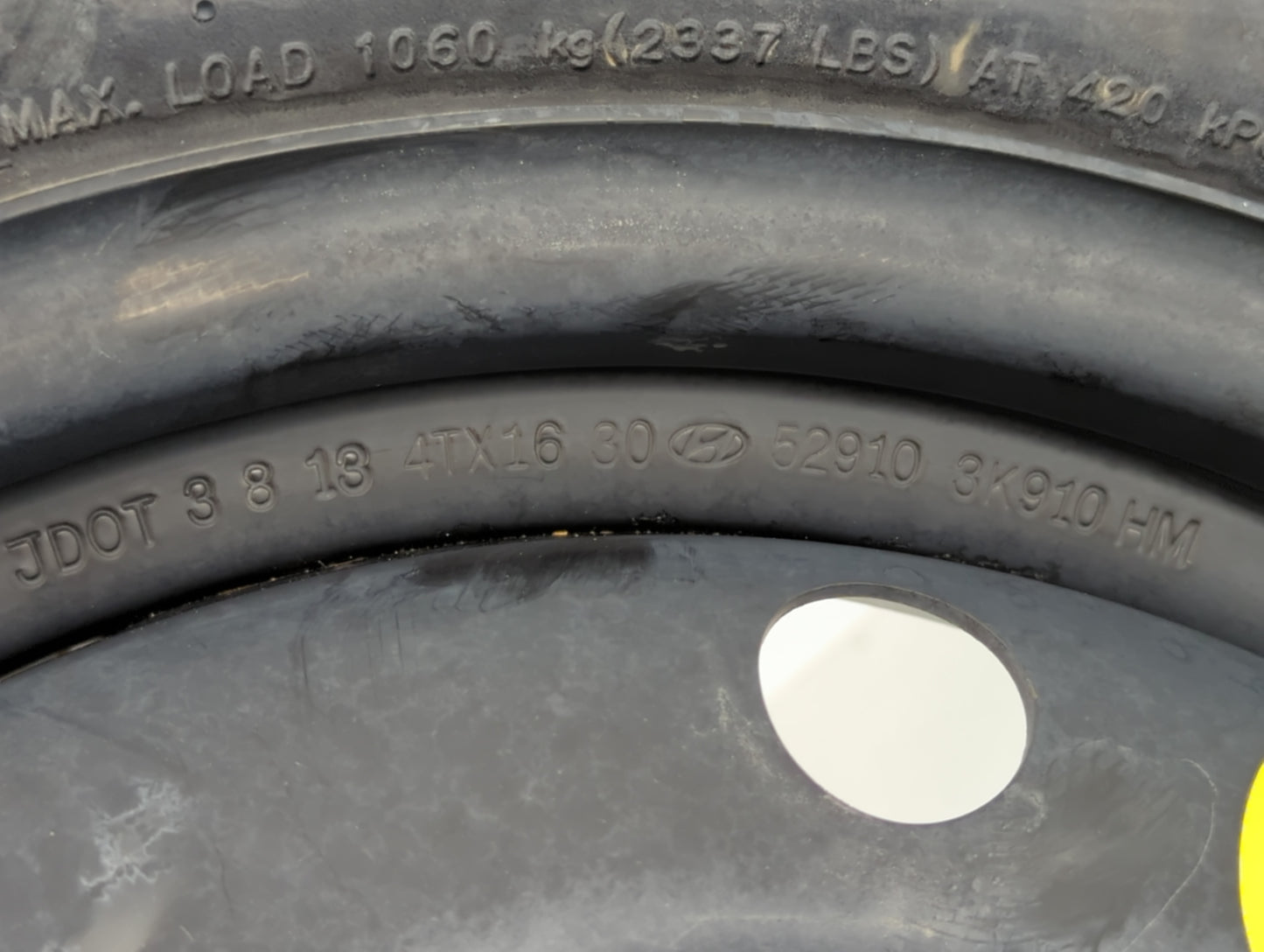 2010-2013 Hyundai Tucson Spare Donut Tire Wheel Rim Oem - Oemusedautoparts1.com