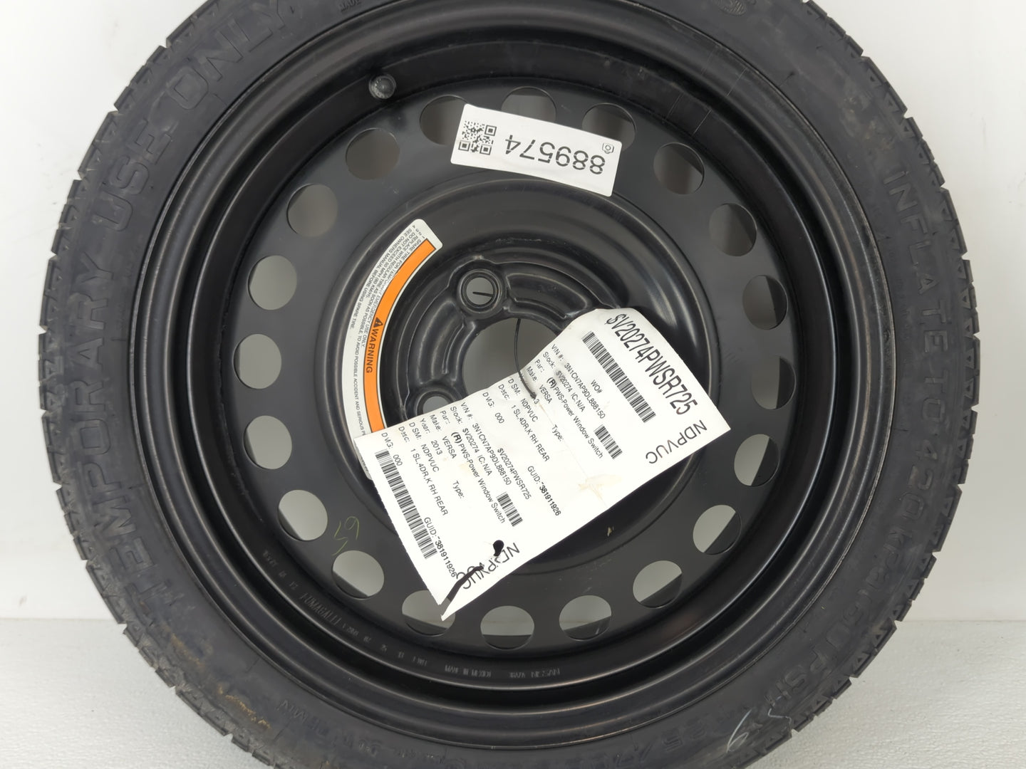 2006-2015 Hyundai Tucson Spare Donut Tire Wheel Rim Oem - Oemusedautoparts1.com