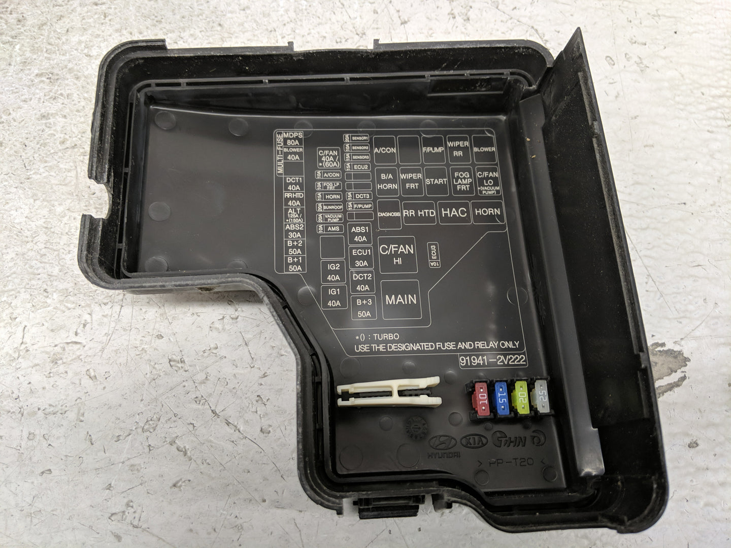 2012-2014 Hyundai Veloster Fusebox Fuse Box Panel Relay Module P/N:91941-2V222 Fits Fits 2012 2013 2014 OEM Used Auto Parts 