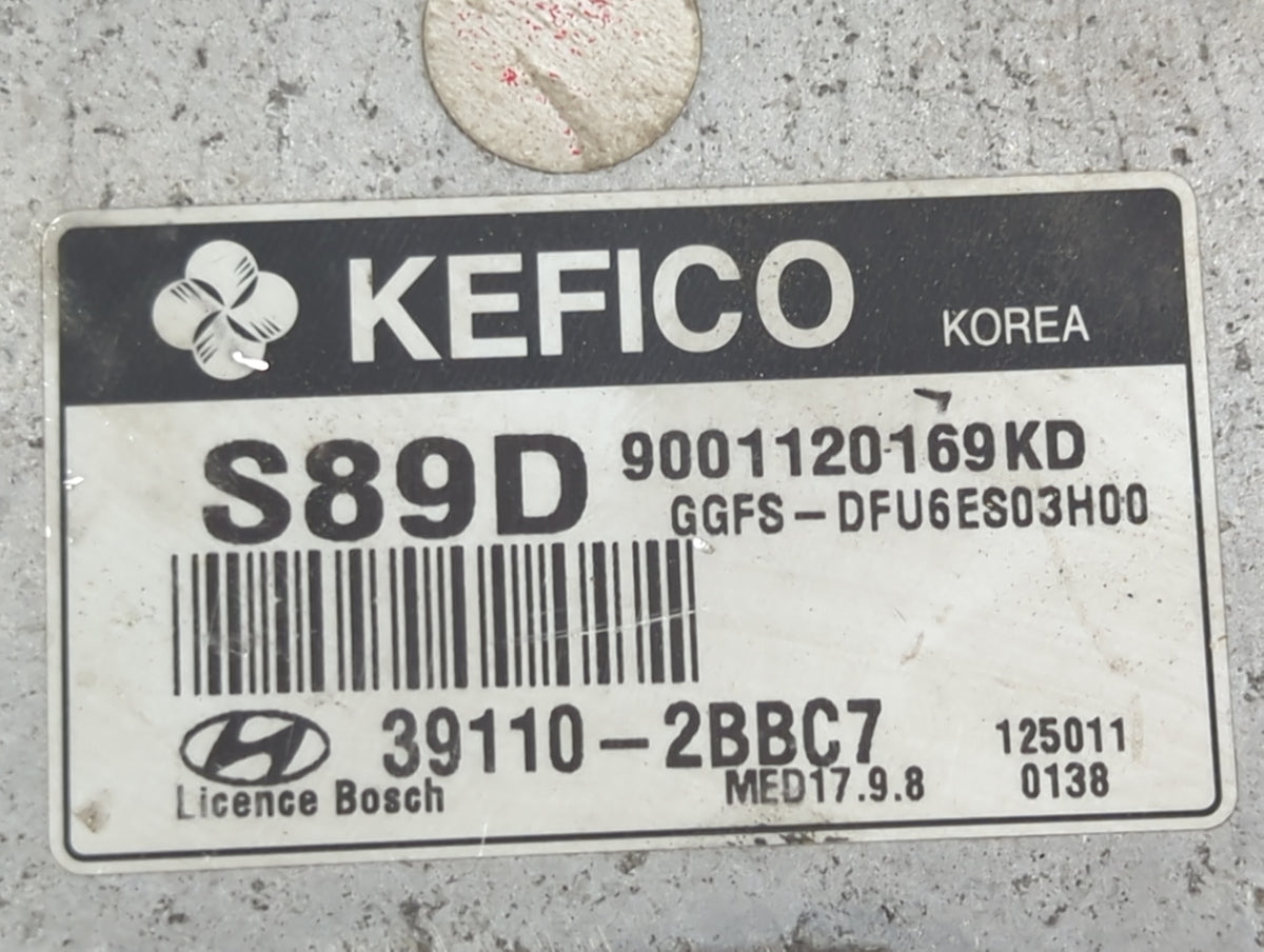 2013-2014 Hyundai Veloster PCM Engine Control Computer ECU ECM PCU OEM P/N:39110-2BBC7 9001120169KD Fits 2013 2014 OEM Used 