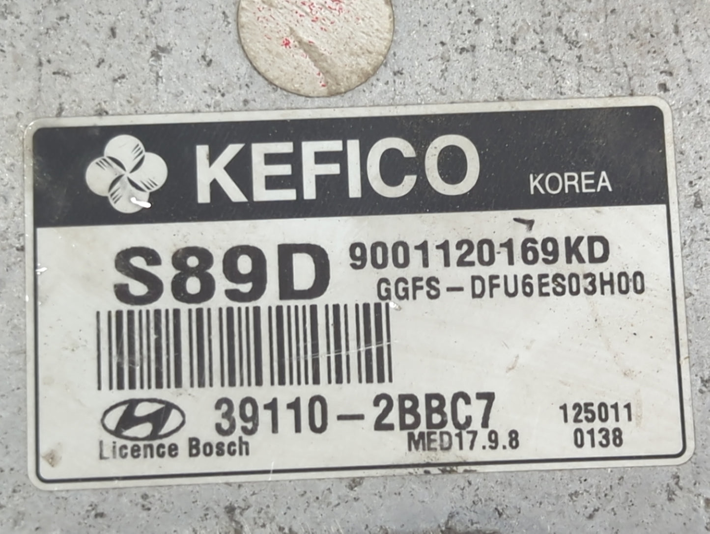 2013-2014 Hyundai Veloster PCM Engine Control Computer ECU ECM PCU OEM P/N:39110-2BBC7 9001120169KD Fits Fits 2013 2014 OEM 