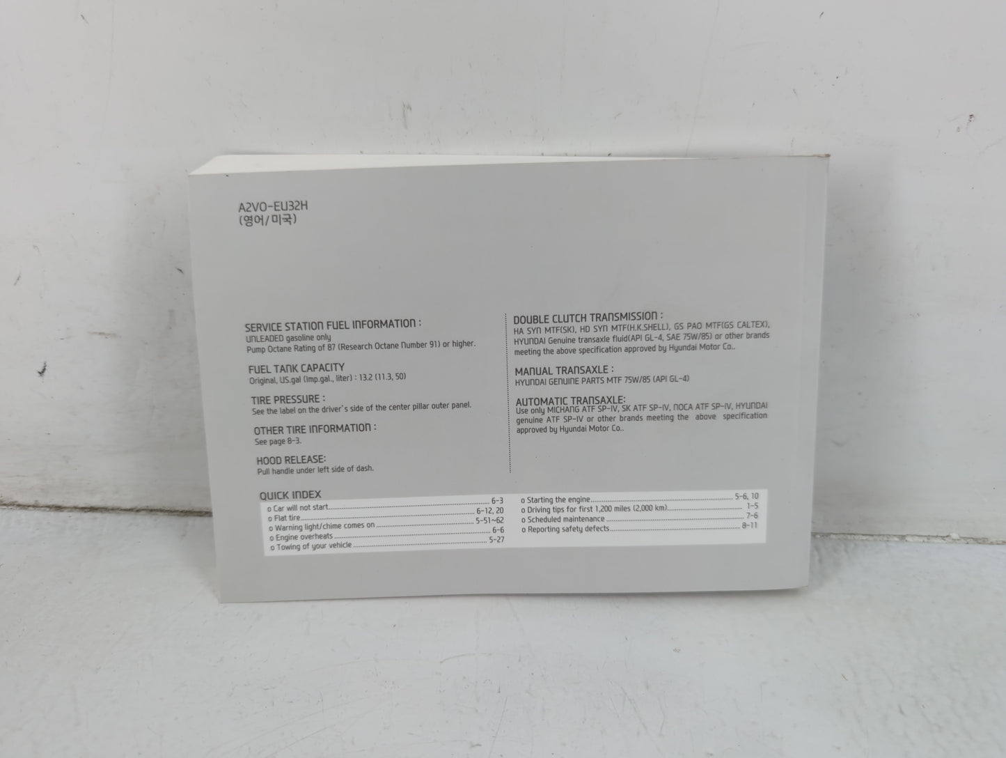2013 Hyundai Veloster Owners Manual Book Guide P/N:A2V0-EU32H OEM Used Auto Parts - Oemusedautoparts1.com