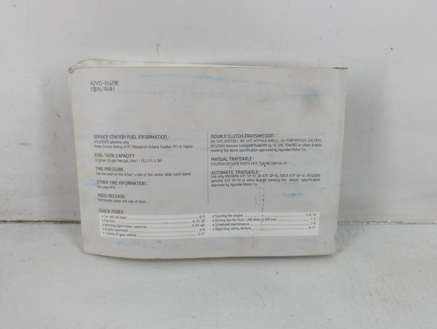 2013 Hyundai Veloster Owners Manual Book Guide P/N:A2V0-EU29E OEM Used Auto Parts - Oemusedautoparts1.com