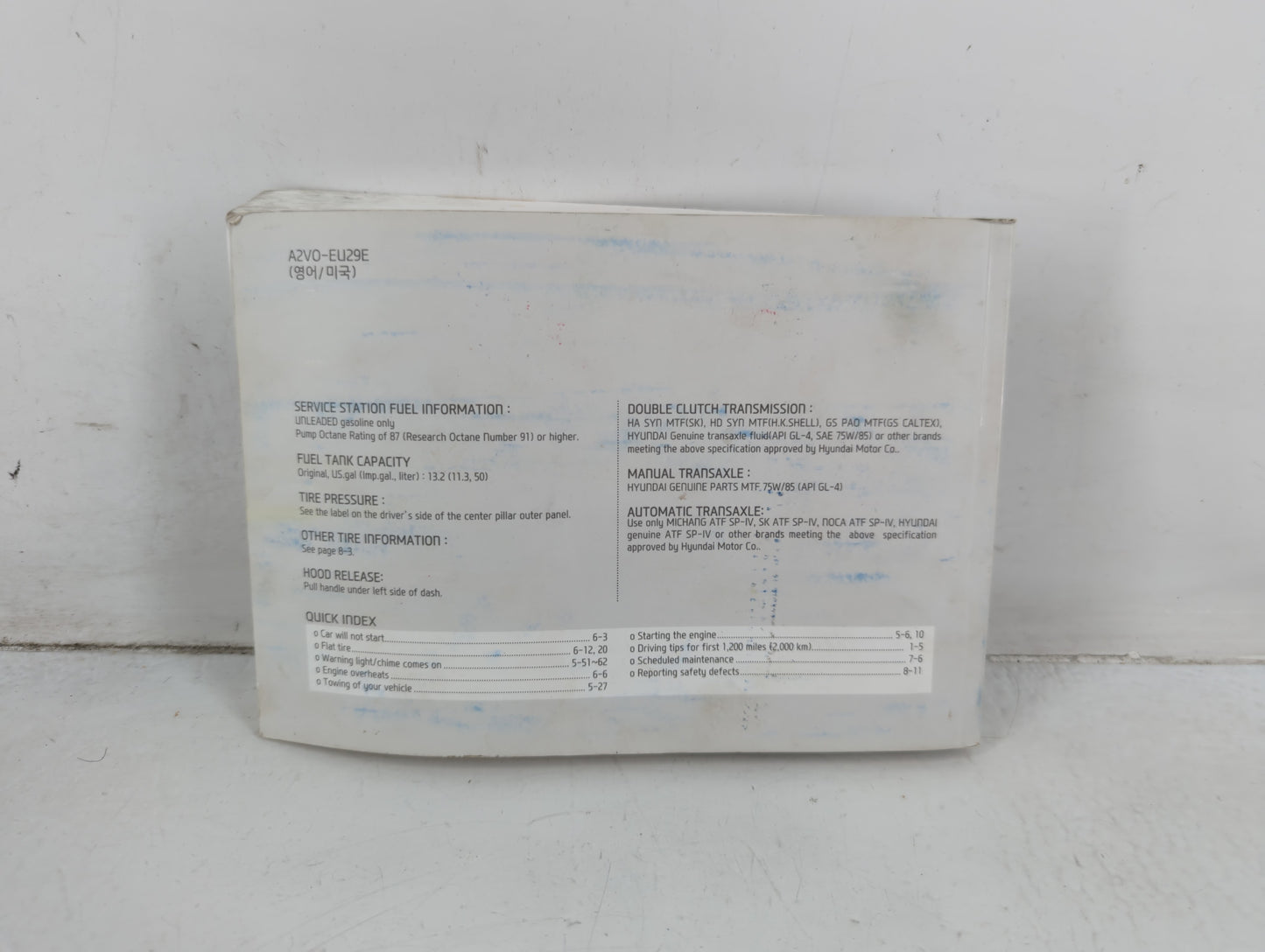2013 Hyundai Veloster Owners Manual Book Guide P/N:A2V0-EU29E OEM Used Auto Parts - Oemusedautoparts1.com