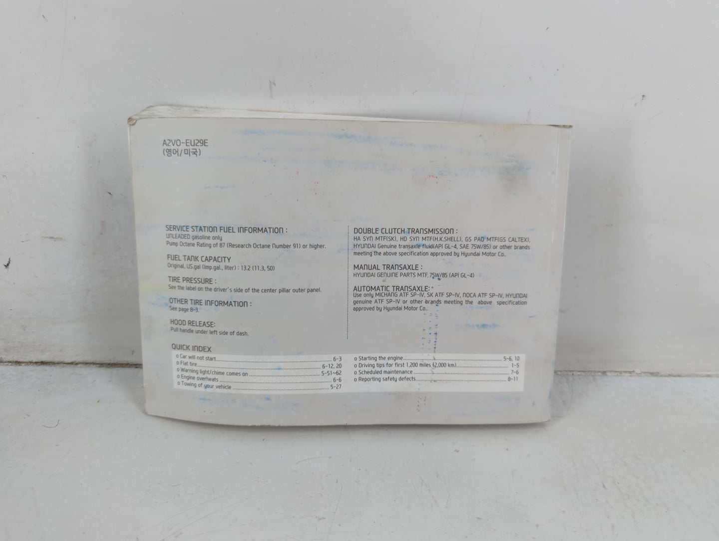 2013 Hyundai Veloster Owners Manual Book Guide P/N:A2V0-EU29E OEM Used Auto Parts - Oemusedautoparts1.com