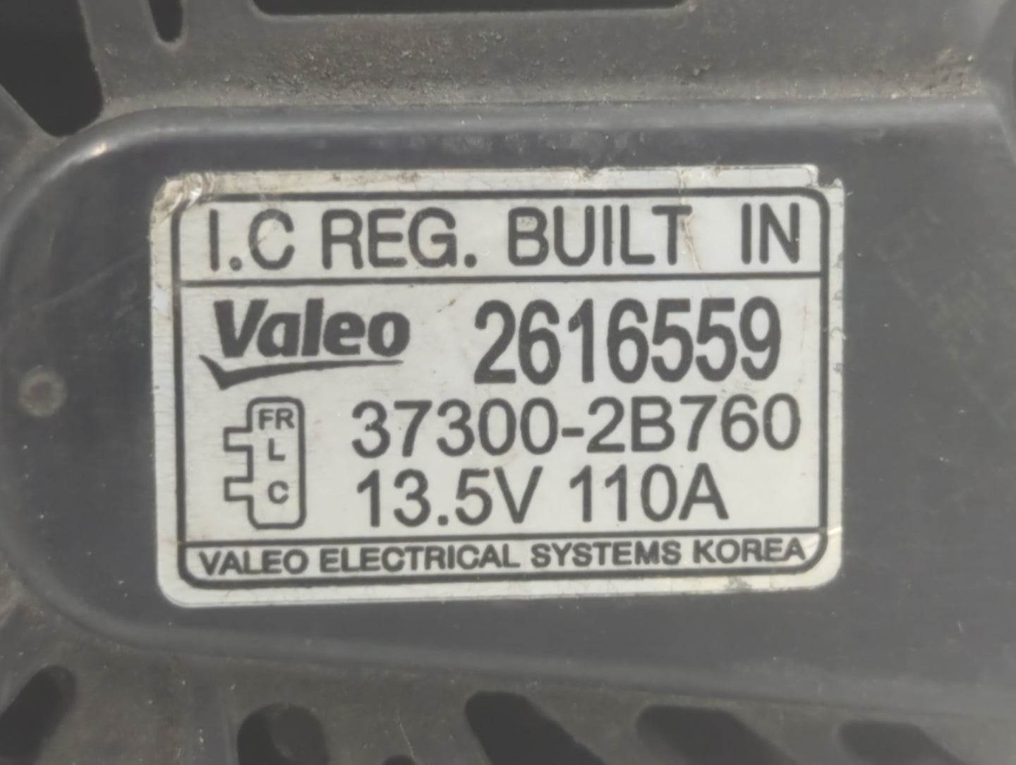 2012-2017 Hyundai Veloster Alternator Replacement Generator Charging Assembly Engine OEM P/N:2616559 37300-2B760 Fits OEM Us