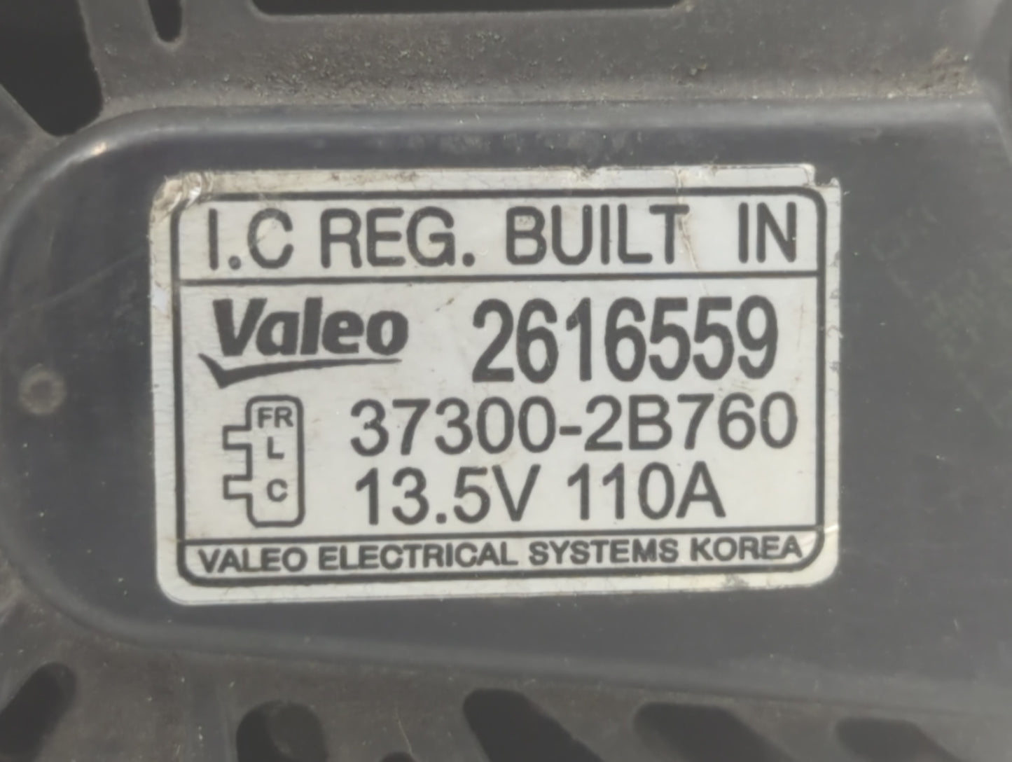 2012-2017 Hyundai Veloster Alternator Replacement Generator Charging Assembly Engine OEM P/N:2616559 37300-2B760 Fits OEM Us