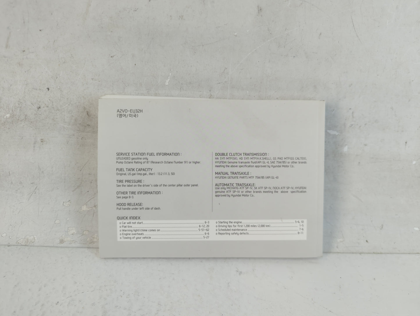 2013 Hyundai Veloster Owners Manual Book Guide P/N:A2V0-EU32H OEM Used Auto Parts - Oemusedautoparts1.com