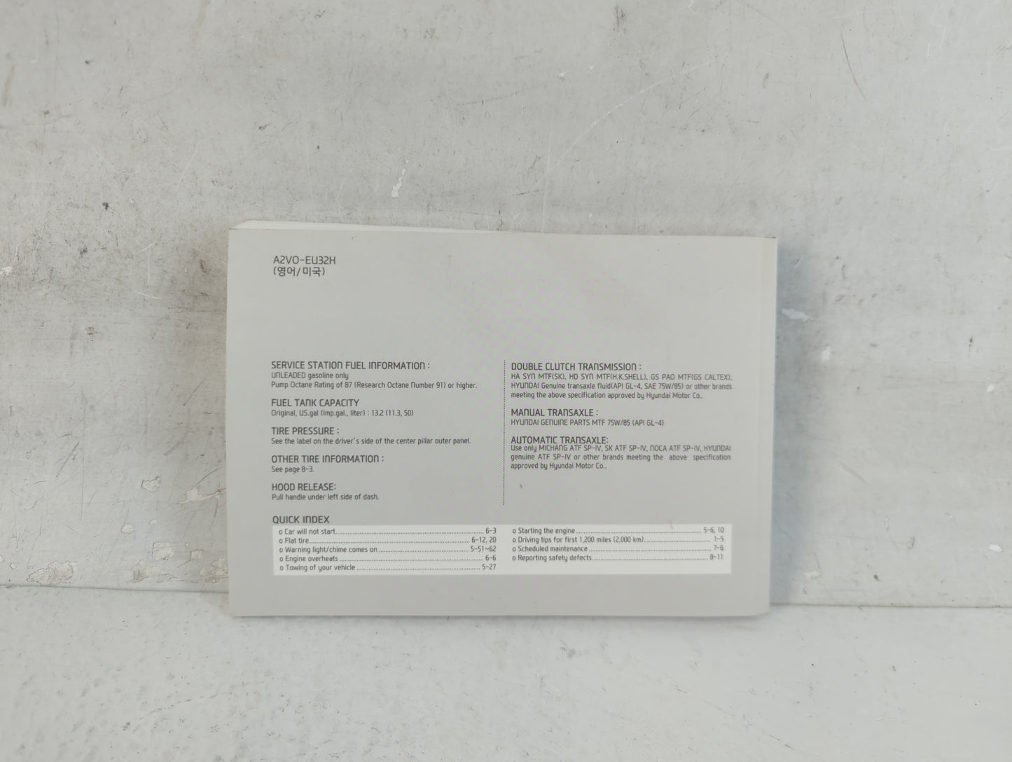 2013 Hyundai Veloster Owners Manual Book Guide P/N:A2V0-EU32H OEM Used Auto Parts - Oemusedautoparts1.com