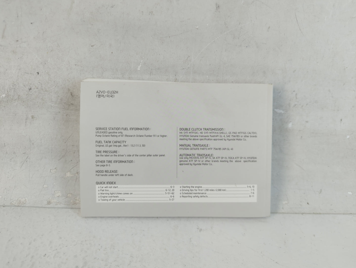 2013 Hyundai Veloster Owners Manual Book Guide P/N:A2V0-EU32H OEM Used Auto Parts - Oemusedautoparts1.com