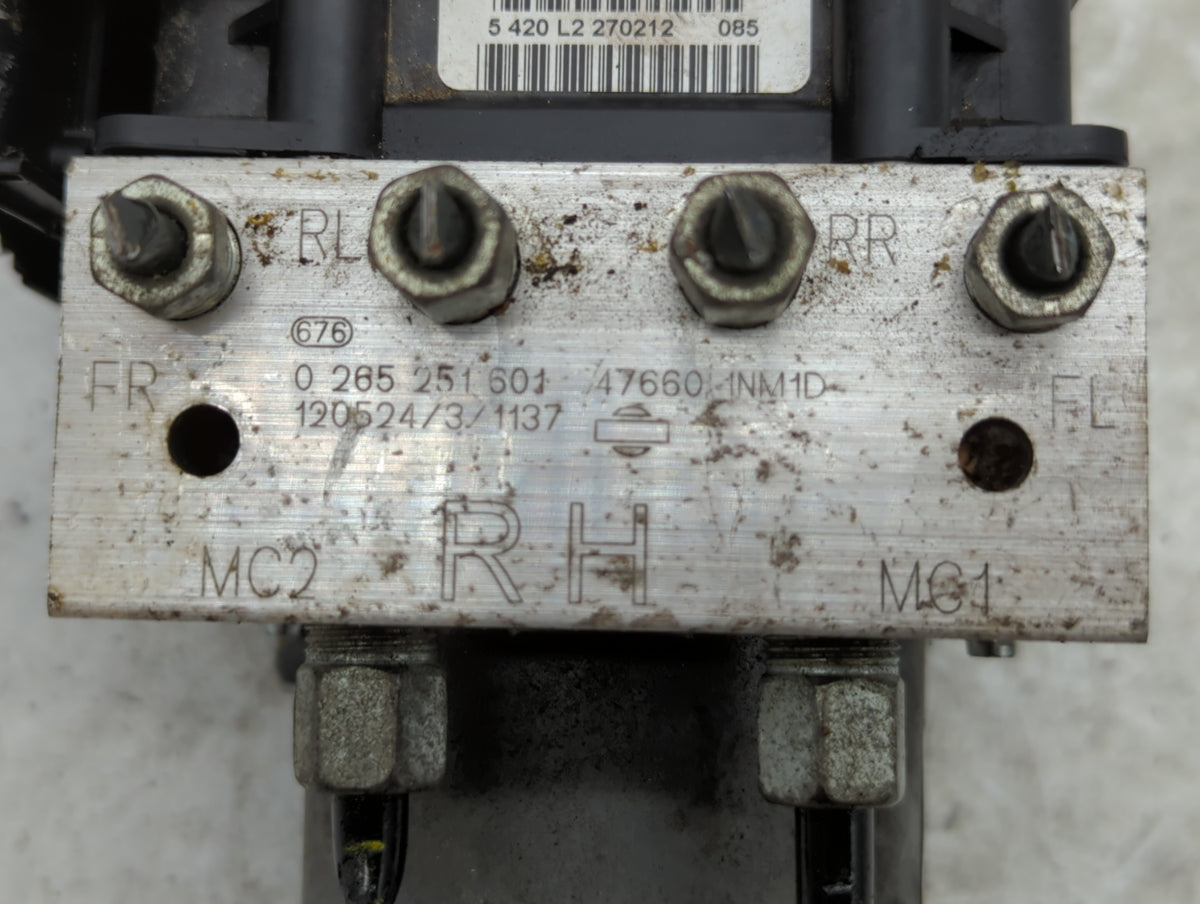 2011-2013 Infiniti G37 Anti-Lock Brake ABS Pump Module Actuator OEM P/N:47660 1NM1D 0 265 951 629 Fits Fits 2011 2012 2013 2