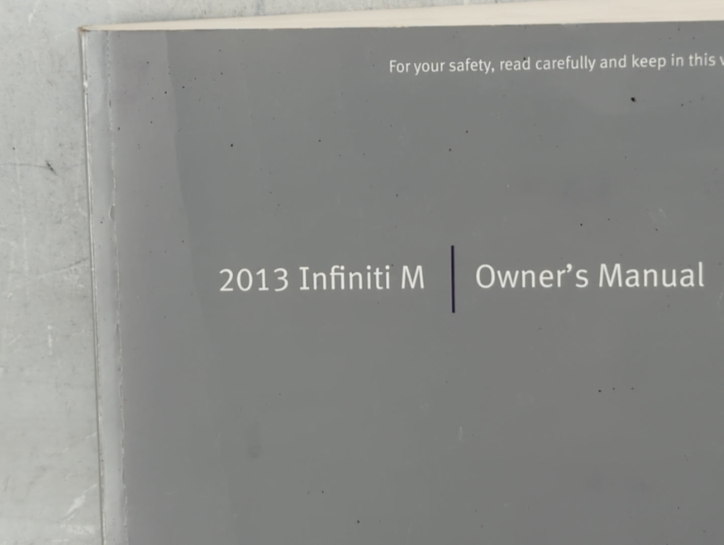 2013 Infiniti M35 Owners Manual Book Guide OEM Used Auto Parts - Oemusedautoparts1.com