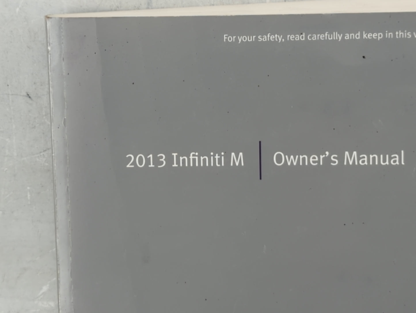 2013 Infiniti M35 Owners Manual Book Guide OEM Used Auto Parts - Oemusedautoparts1.com