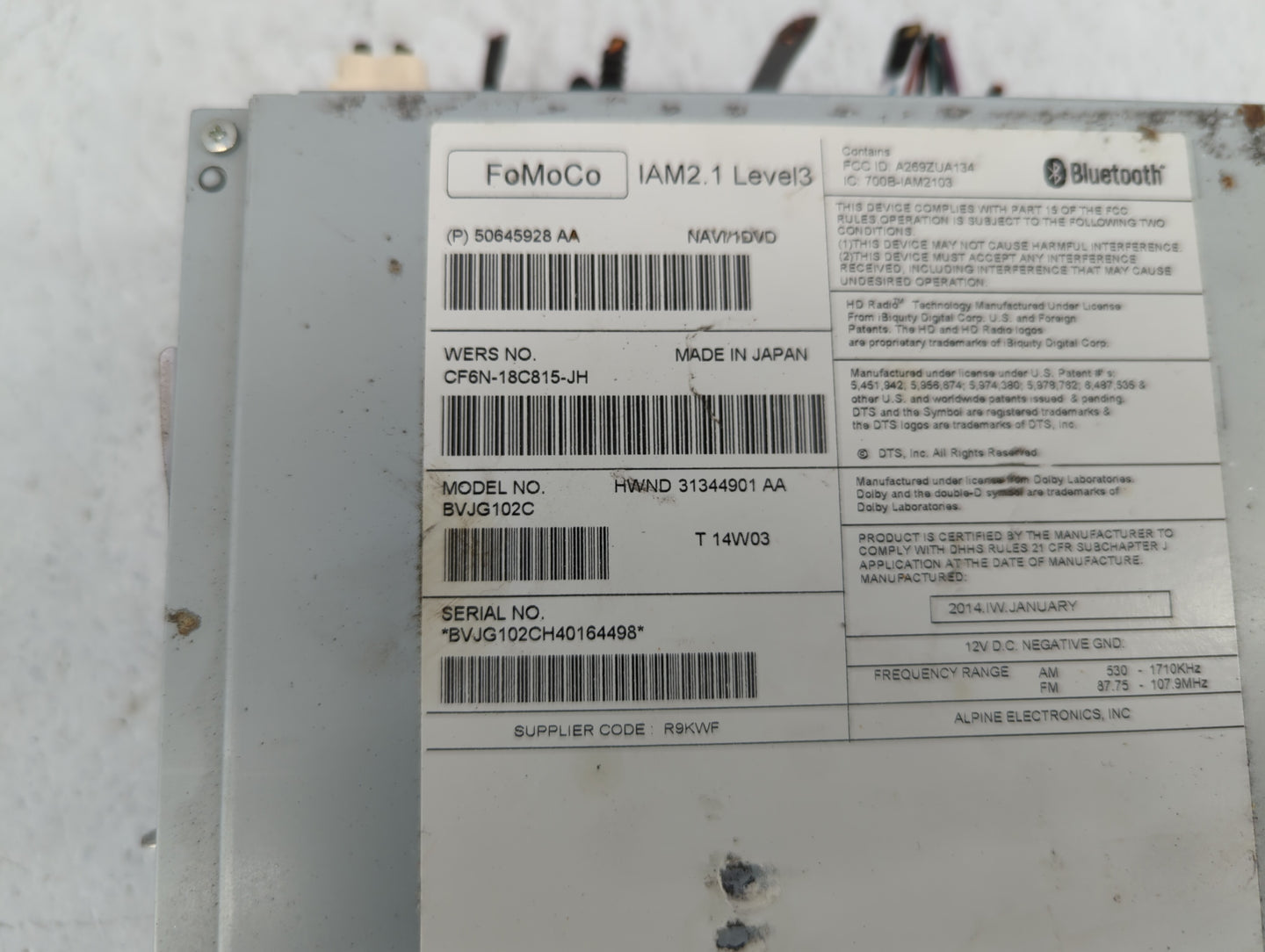 2012-2013 Jaguar Xf Am Fm Cd Player Radio Receiver - Oemusedautoparts1.com