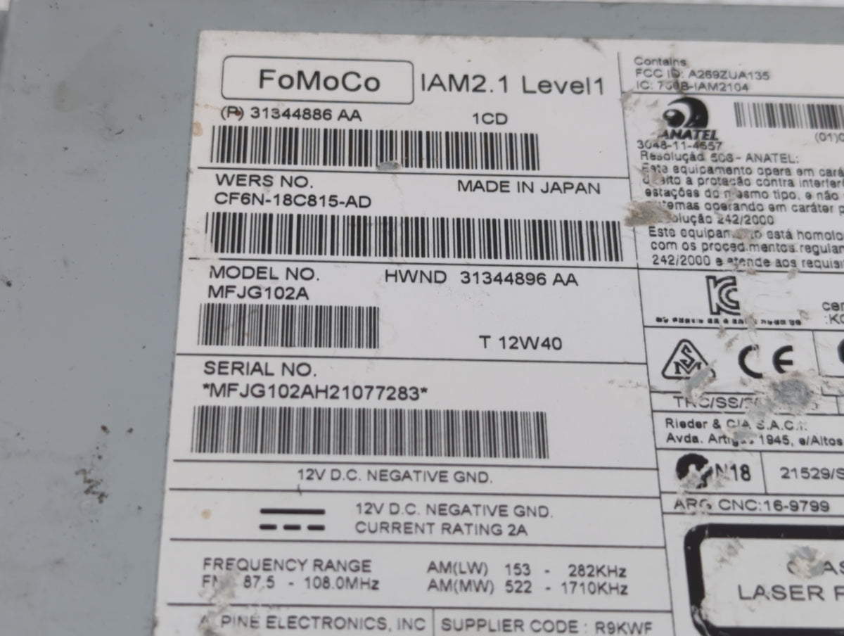 2012-2013 Jaguar Xf Am Fm Cd Player Radio Receiver 373352 - Oemusedautoparts1.com