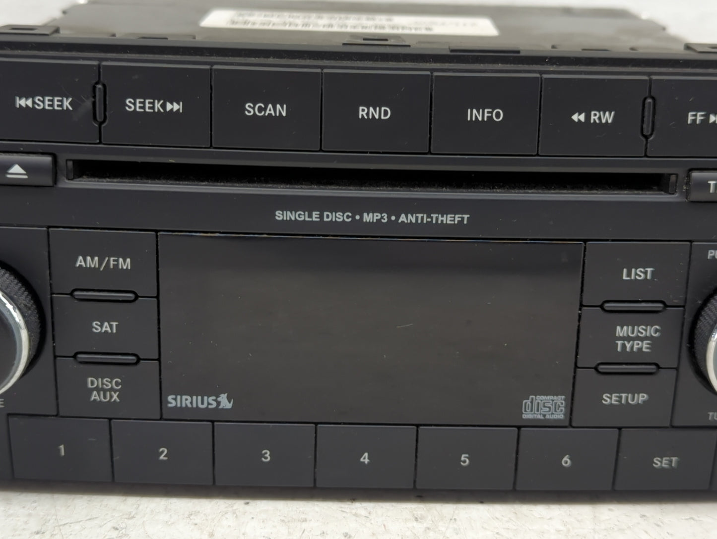 2013 Jeep Compass Radio AM FM Cd Player Receiver Replacement P/N:P05091163AC Fits Fits 2014 2015 2016 2017 OEM Used Auto Par