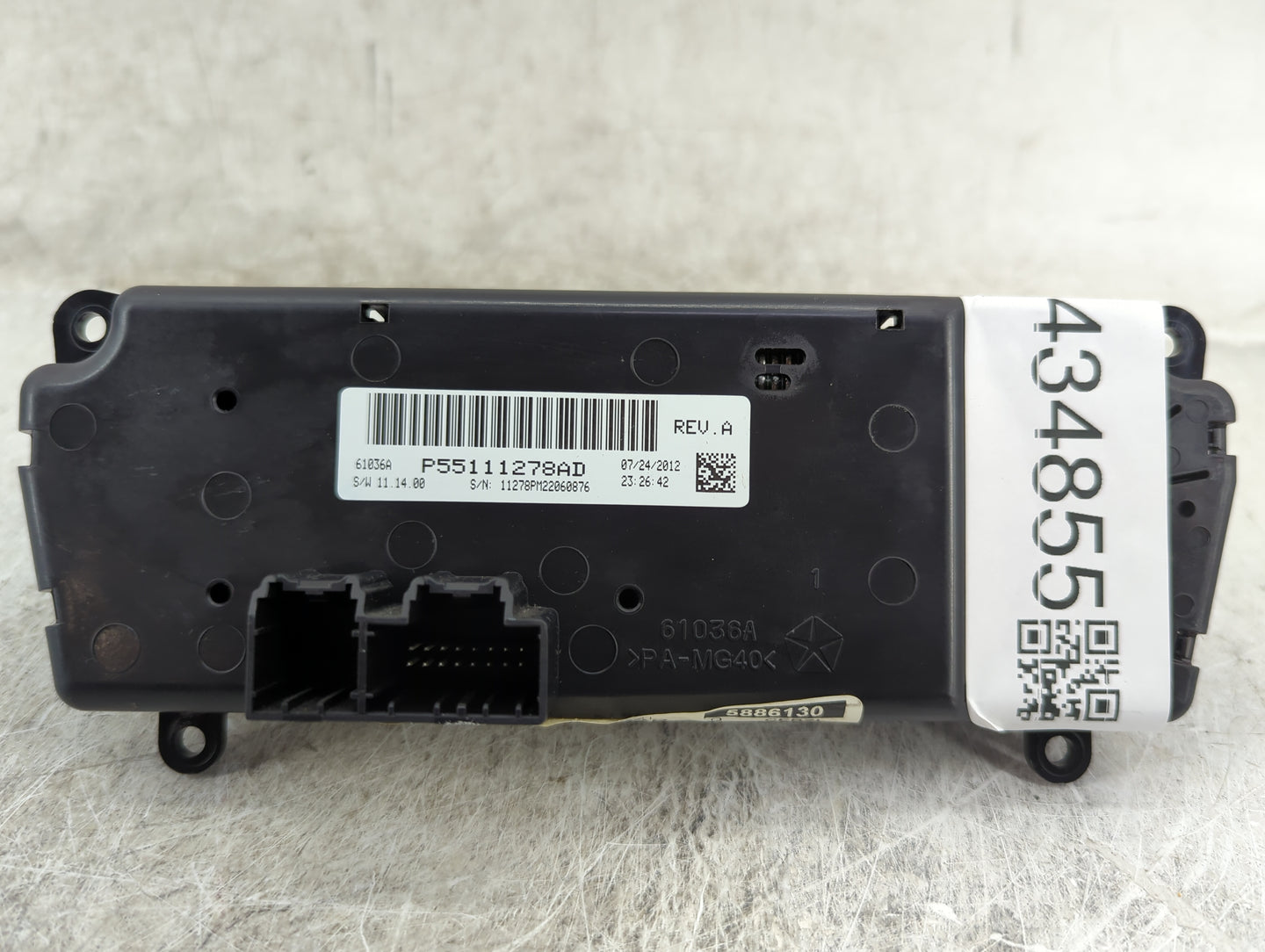 2013 Jeep Compass Climate Control Module Temperature AC/Heater Replacement P/N:P55111278AD 55111278AD Fits OEM Used Auto Par
