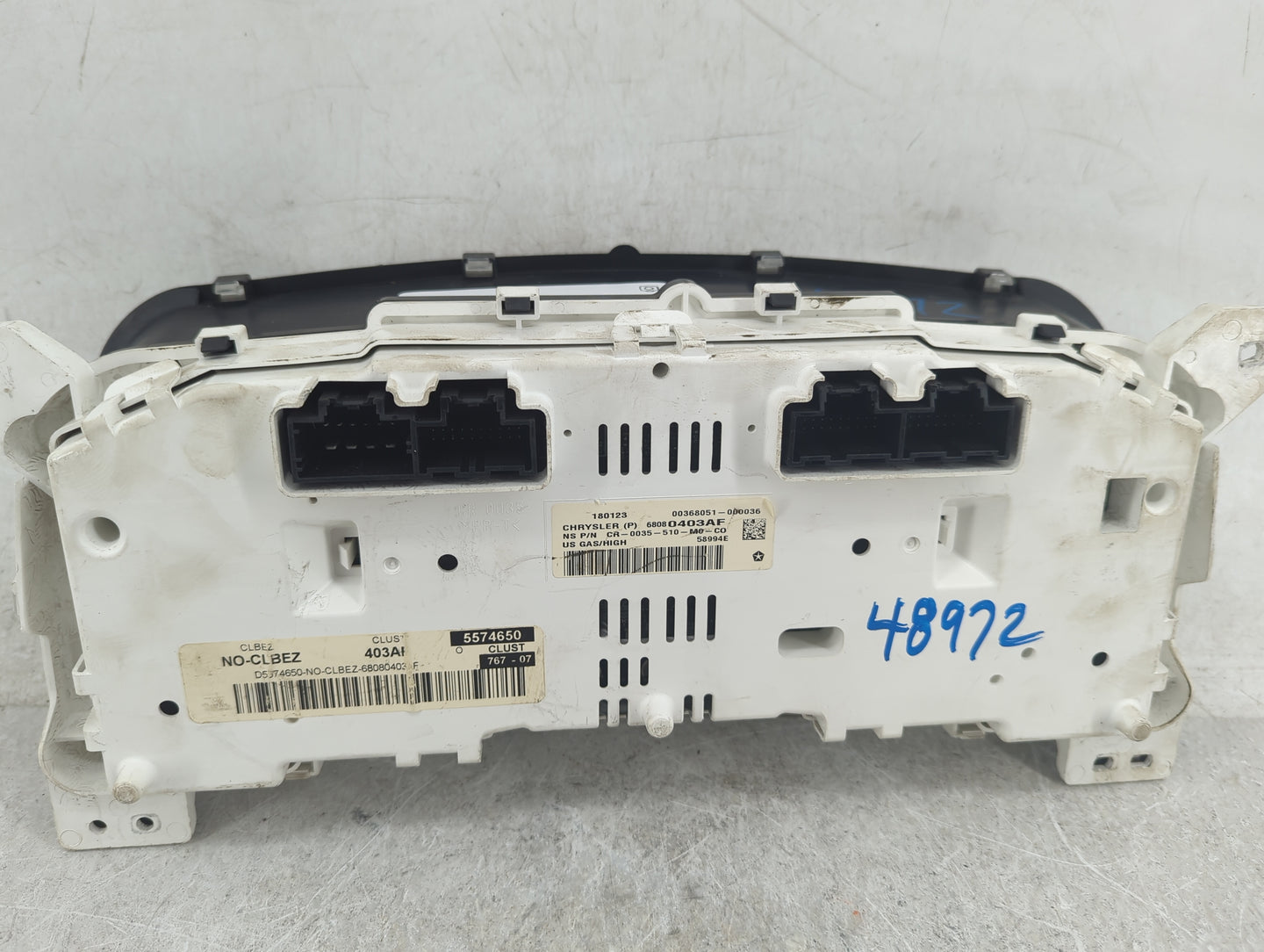 2013 Jeep Compass Instrument Cluster Speedometer Gauges P/N:68080403AF 5574650, CR-0035-510-M0-CO Miles: Fits OEM Used Auto 