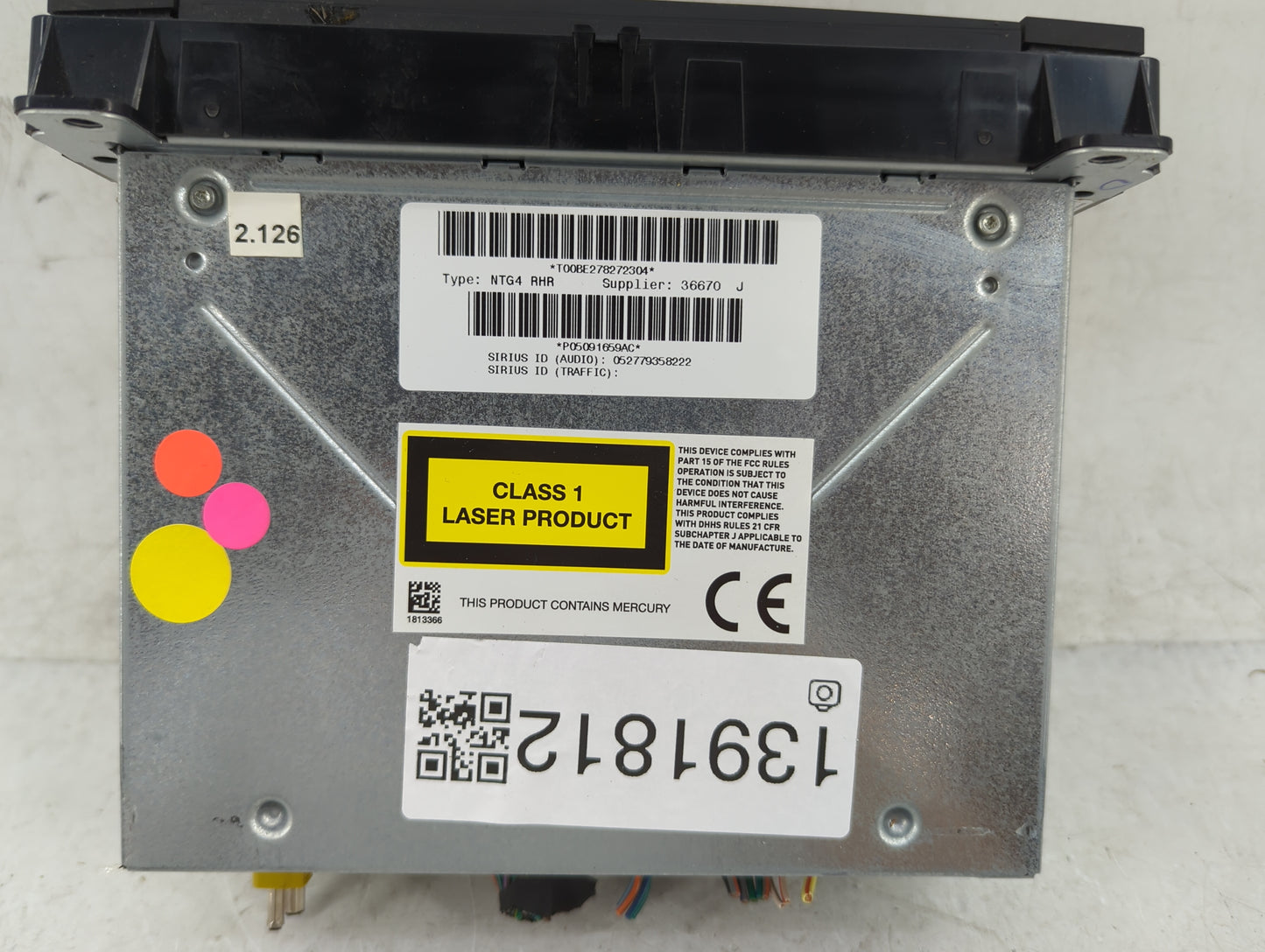 2013 Jeep Grand Cherokee Radio AM FM Cd Player Receiver Replacement P/N:P05091659AC Fits OEM Used Auto Parts - Oemusedautopa
