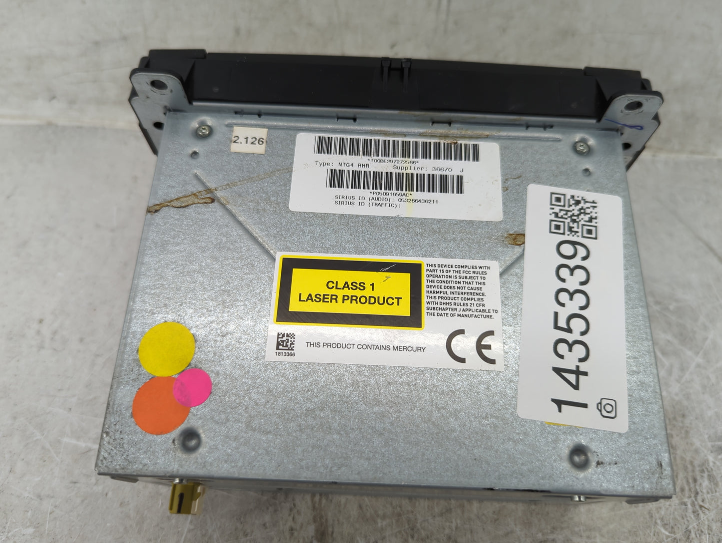 2013 Jeep Grand Cherokee Radio AM FM Cd Player Receiver Replacement P/N:P05091659AC T00BE297272566 Fits OEM Used Auto Parts 