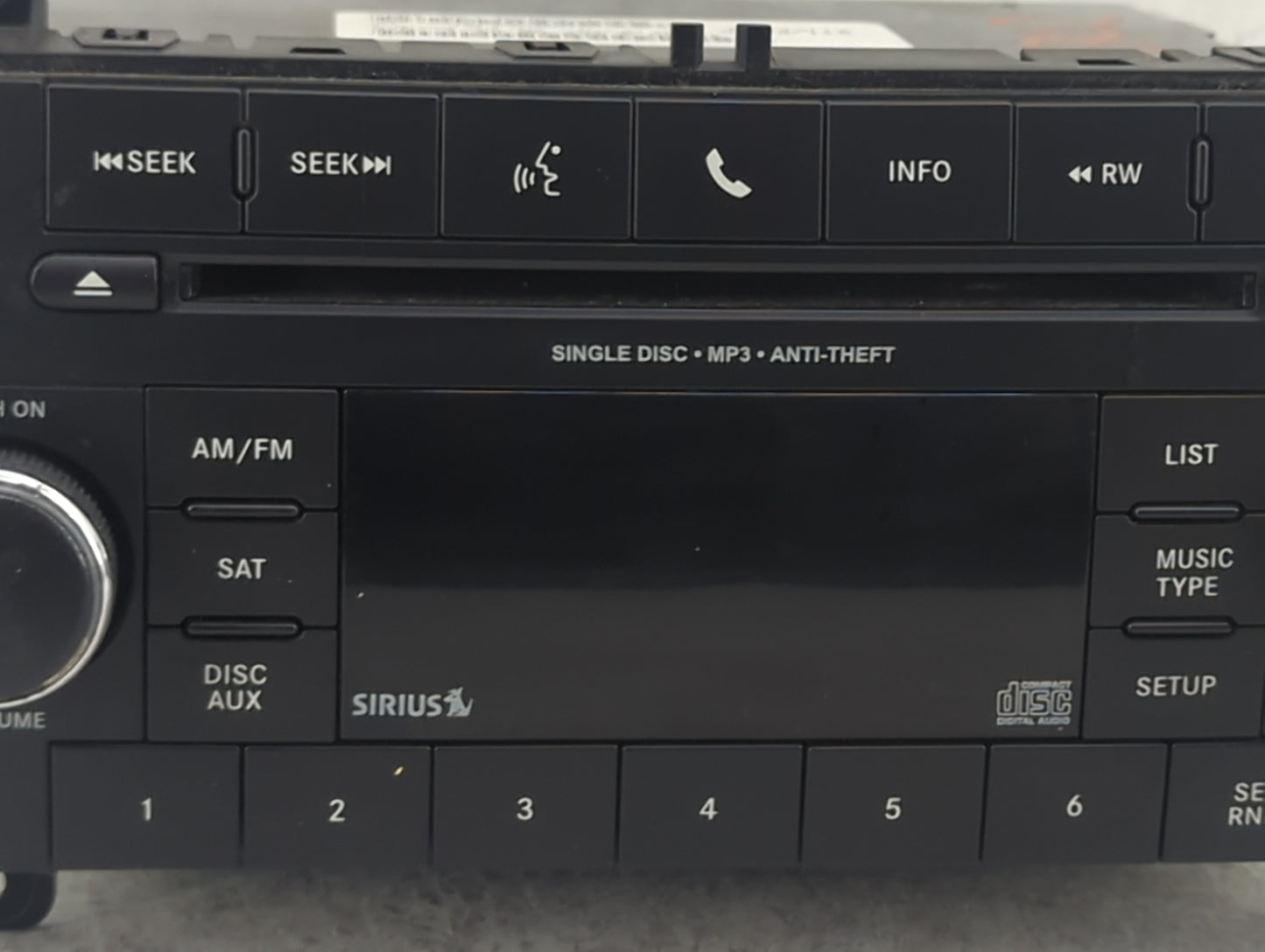 2013 Jeep Grand Cherokee Radio AM FM Cd Player Receiver Replacement P/N:P05091193AC 05091193AC Fits OEM Used Auto Parts - Oe