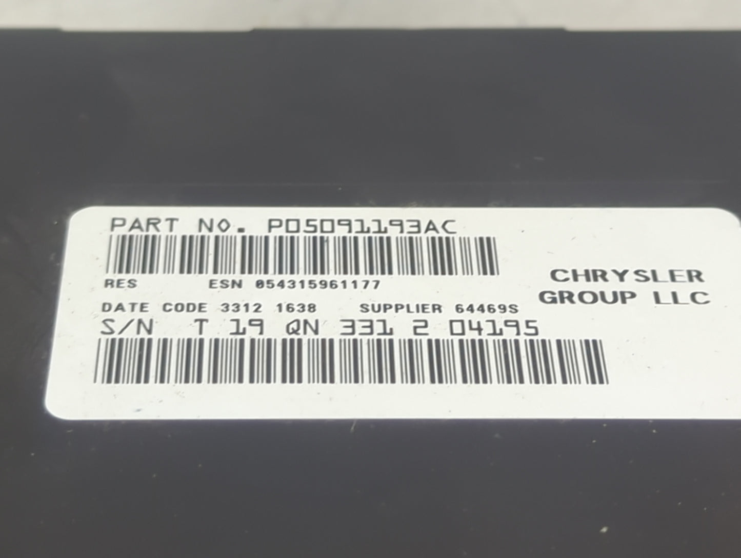 2013 Jeep Grand Cherokee Radio AM FM Cd Player Receiver Replacement P/N:P05091193AC 05091193AC Fits OEM Used Auto Parts - Oe