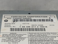 2013 Jeep Grand Cherokee Radio AM FM Cd Player Receiver Replacement P/N:P05091340AD Fits OEM Used Auto Parts - Oemusedautopa