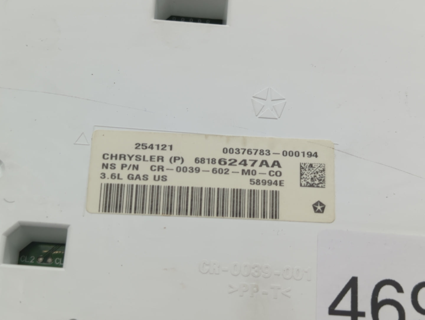 2013 Jeep Grand Cherokee Instrument Cluster Speedometer Gauges P/N:68186247AA Fits OEM Used Auto Parts - Oemusedautoparts1.c