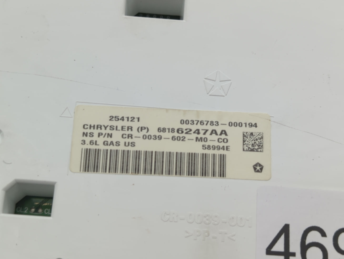 2013 Jeep Grand Cherokee Instrument Cluster Speedometer Gauges P/N:68186247AA Fits OEM Used Auto Parts - Oemusedautoparts1.c