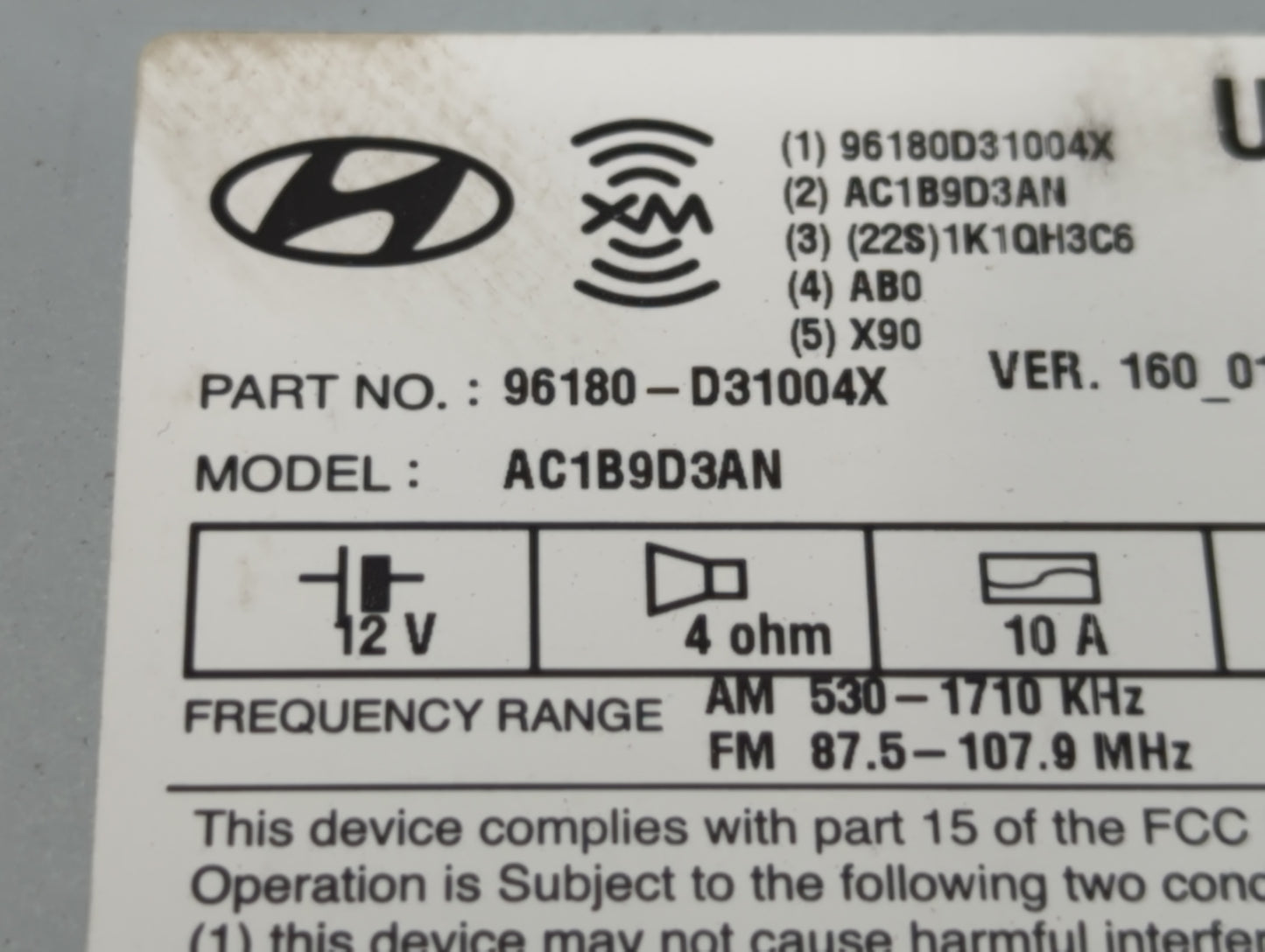 2013 Jeep Grand Cherokee Radio AM FM Cd Player Receiver Replacement P/N:96180-D31004X Fits OEM Used Auto Parts - Oemusedauto