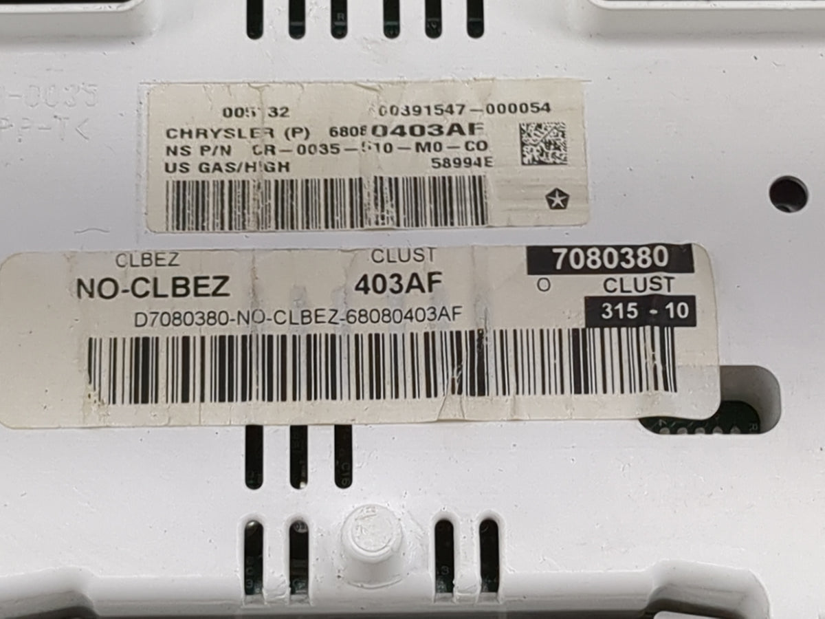 2011-2013 Jeep Patriot Instrument Cluster Speedometer Gauges P/N:68080403AF Miles:133K Fits Fits 2011 2012 2013 OEM Used Aut