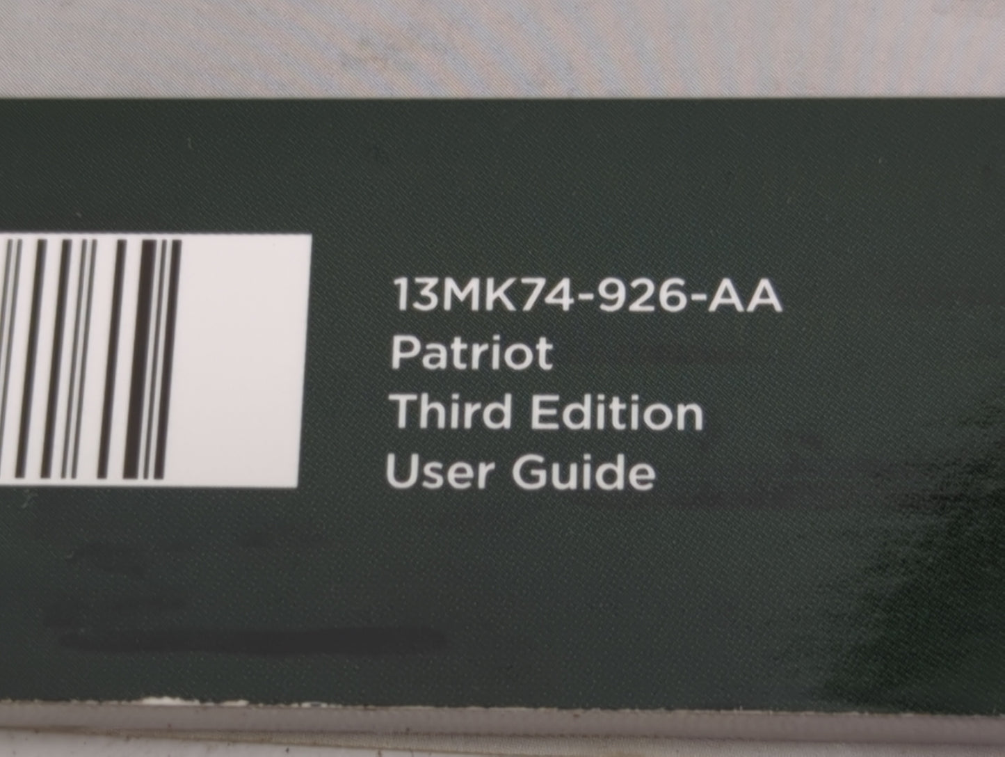 2013 Jeep Patriot Owners Manual Book Guide P/N:13MK74-926-AA OEM Used Auto Parts - Oemusedautoparts1.com